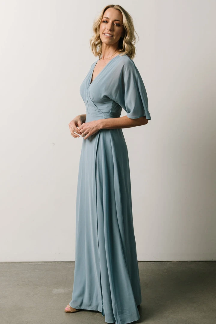 Soi Lilly Wrap Maxi Dress | Dusty Blue 5 Soi Lilly Wrap Maxi Dress | Dusty Blue