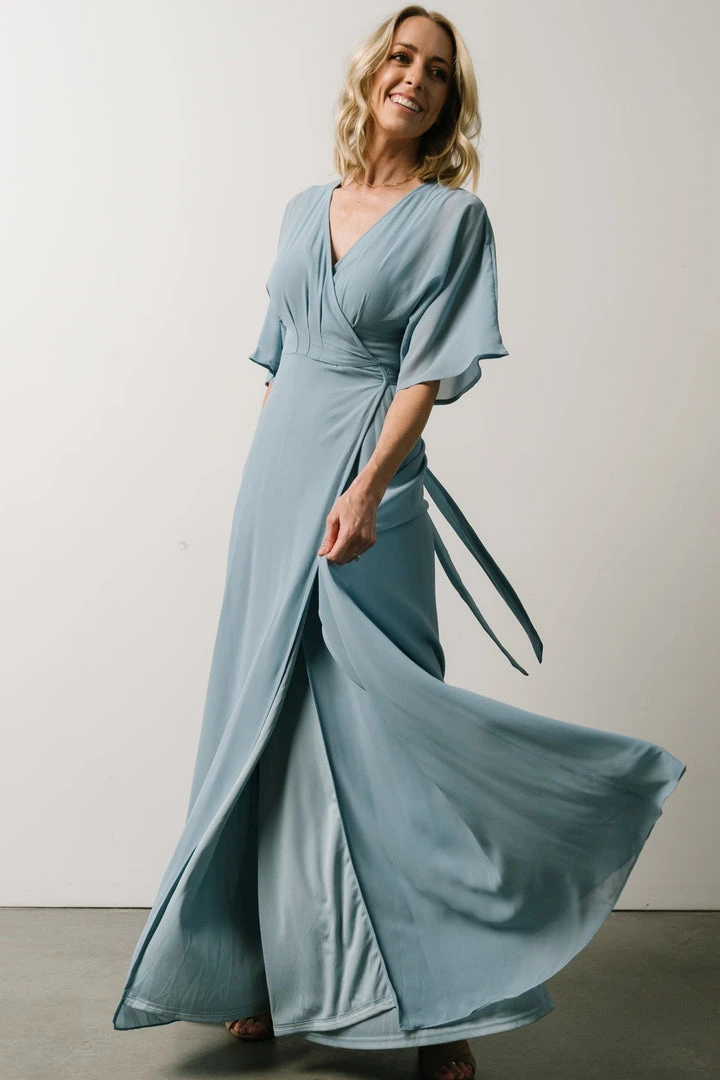Soi Lilly Wrap Maxi Dress | Dusty Blue 6 Soi Lilly Wrap Maxi Dress | Dusty Blue