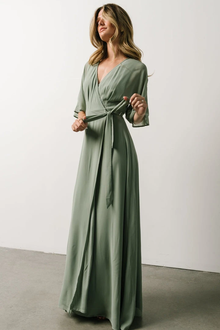 Soi Lilly Wrap Maxi Dress | Dusty Sage 5 Soi Lilly Wrap Maxi Dress | Dusty Sage