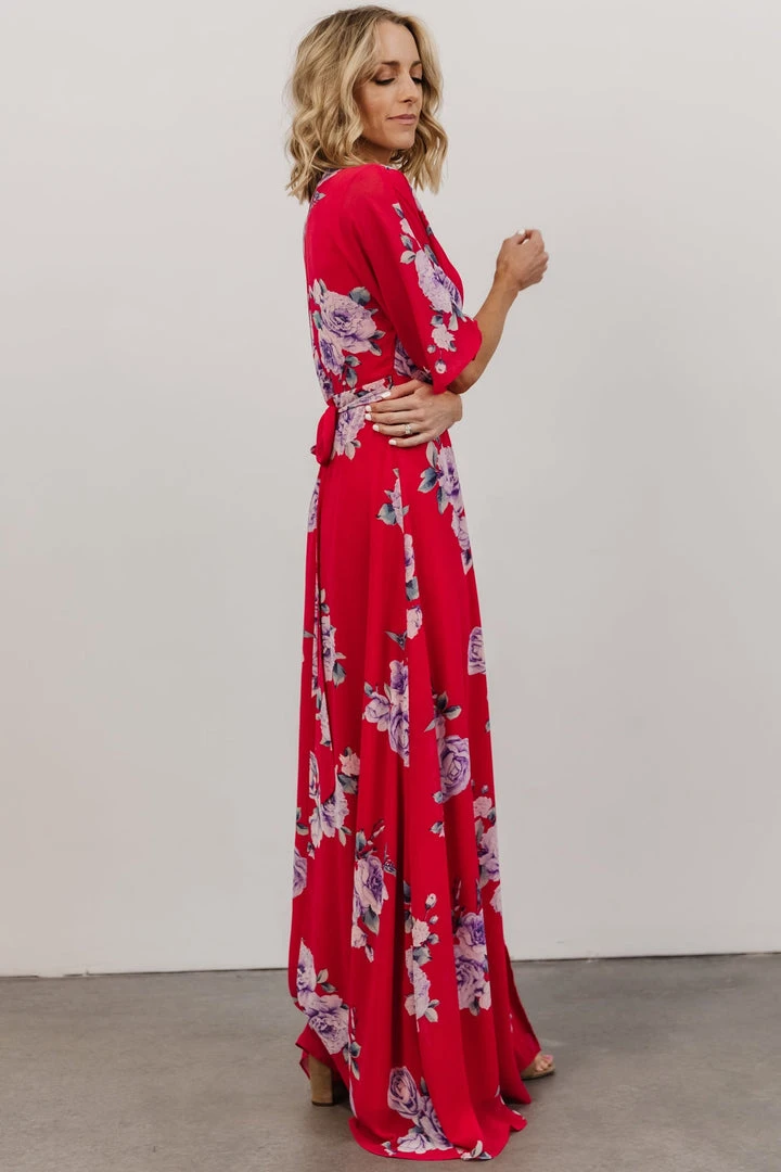 Soi Lilly Wrap Maxi Dress | Fuchsia Floral Dresses 5 Soi Lilly Wrap Maxi Dress | Fuchsia Floral Dresses