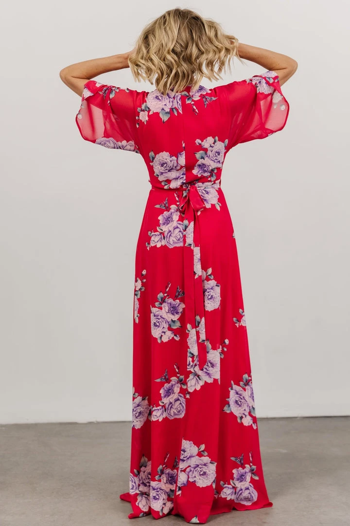 Soi Lilly Wrap Maxi Dress | Fuchsia Floral Dresses 4 Soi Lilly Wrap Maxi Dress | Fuchsia Floral Dresses