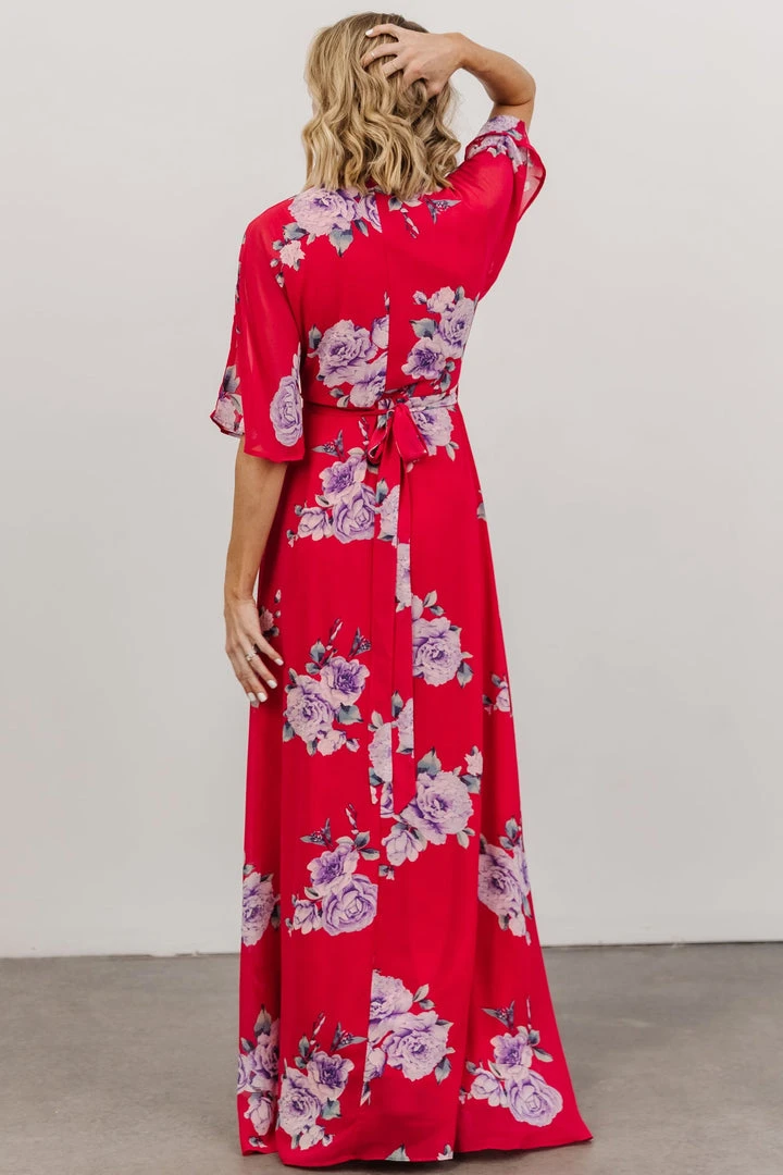 Soi Lilly Wrap Maxi Dress | Fuchsia Floral Dresses 3 Soi Lilly Wrap Maxi Dress | Fuchsia Floral Dresses