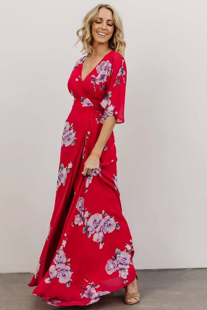 Soi Lilly Wrap Maxi Dress | Fuchsia Floral Dresses 2 Soi Lilly Wrap Maxi Dress | Fuchsia Floral Dresses
