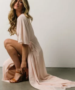 Soi Lilly Wrap Maxi Dress | Light Peach Dresses