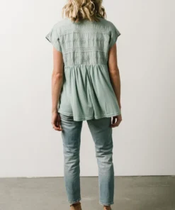 IL Lindley Embroidery Top | Dusty Sage