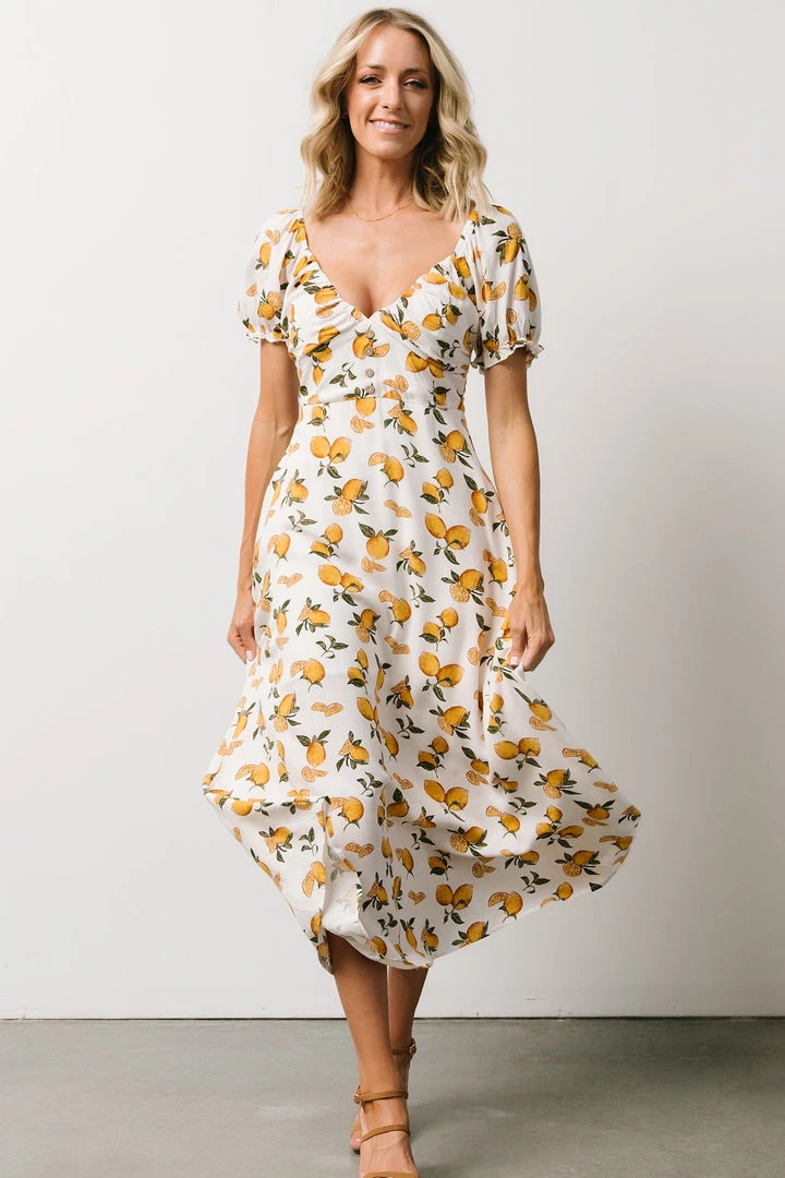 POL Linnea Midi Dress | Lemon Print Dresses 5 POL Linnea Midi Dress | Lemon Print Dresses