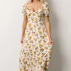 POL Linnea Midi Dress | Lemon Print Dresses