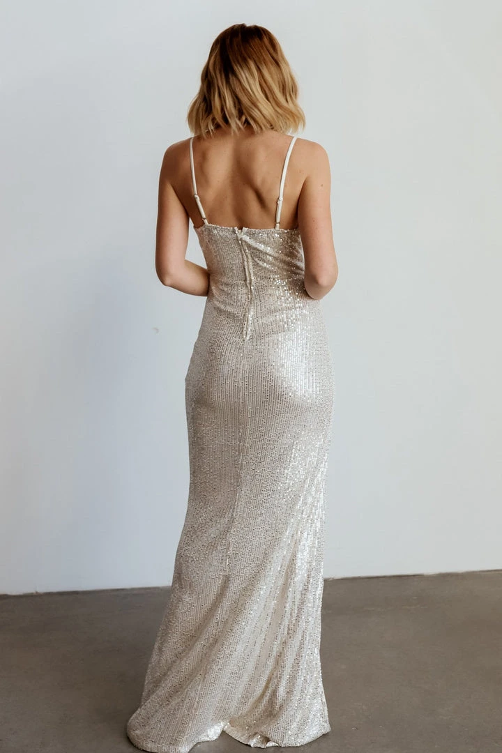RR Linz Sequin Maxi Dress | Cream Dresses 8 RR Linz Sequin Maxi Dress | Cream Dresses