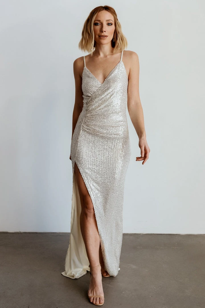 RR Linz Sequin Maxi Dress | Cream Dresses 1 RR Linz Sequin Maxi Dress | Cream Dresses