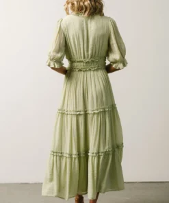FT Dresses Lonnie Tiered Midi Dress | Light Green