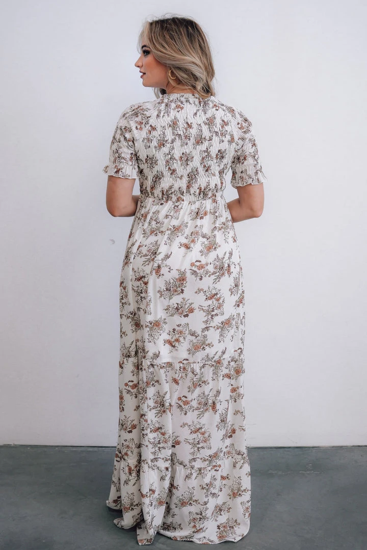 POL Lotta Smocked Maxi Dress | White Floral Dresses 10 POL Lotta Smocked Maxi Dress | White Floral Dresses