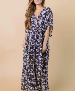 BB Custom Luca Jacquard Kimono Maxi Dress | Blue + Pink Floral Dresses 11 BB Custom Luca Jacquard Kimono Maxi Dress | Blue + Pink Floral Dresses