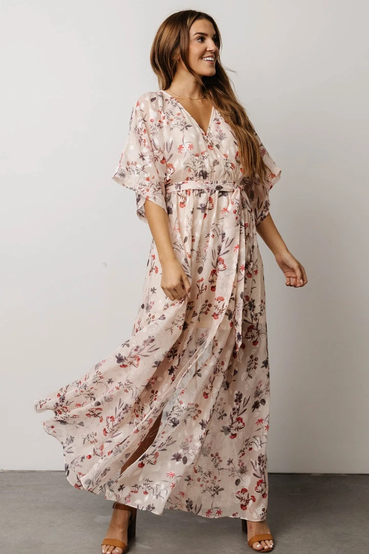 BB Custom Luca Jacquard Kimono Maxi Dress | Cherry Blossom Floral Dresses 2 BB Custom Luca Jacquard Kimono Maxi Dress | Cherry Blossom Floral Dresses