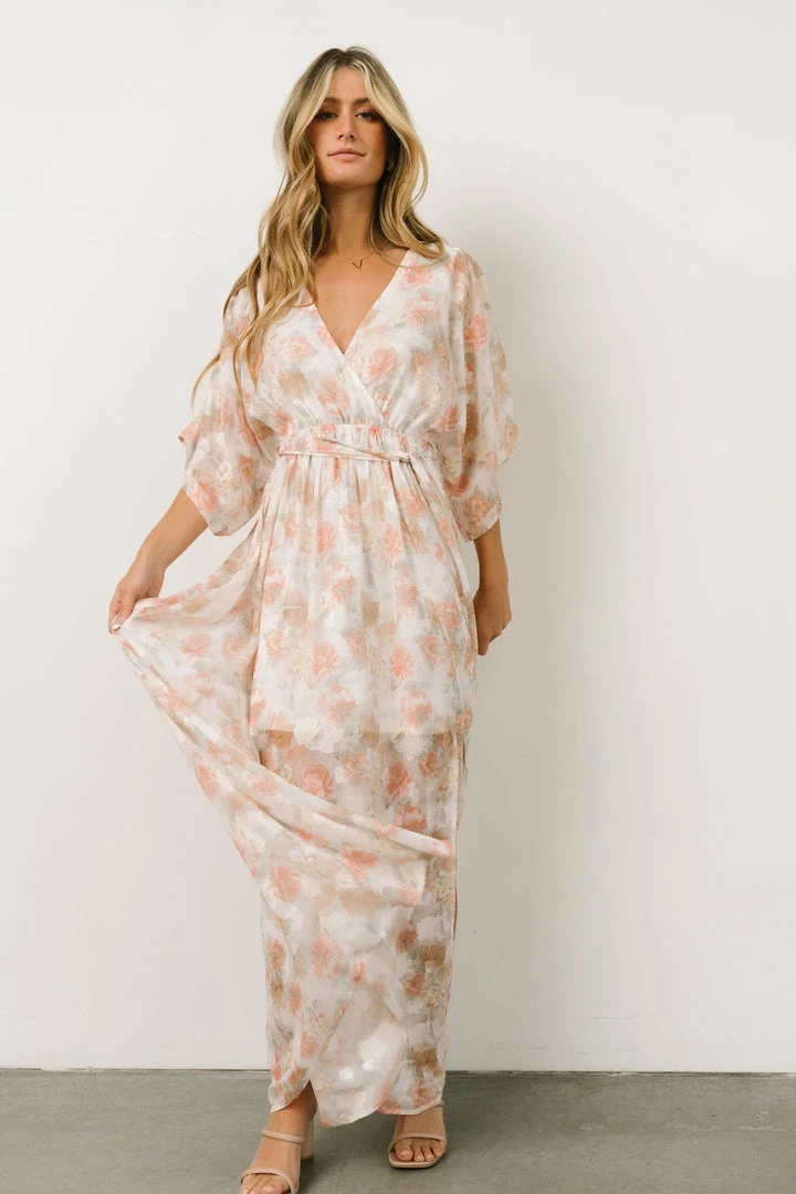 BB Custom Luca Jacquard Kimono Maxi Dress | Pastel Floral Dresses 3 BB Custom Luca Jacquard Kimono Maxi Dress | Pastel Floral Dresses