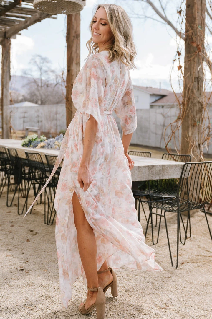 BB Custom Luca Jacquard Kimono Maxi Dress | Pastel Floral Dresses 7 BB Custom Luca Jacquard Kimono Maxi Dress | Pastel Floral Dresses