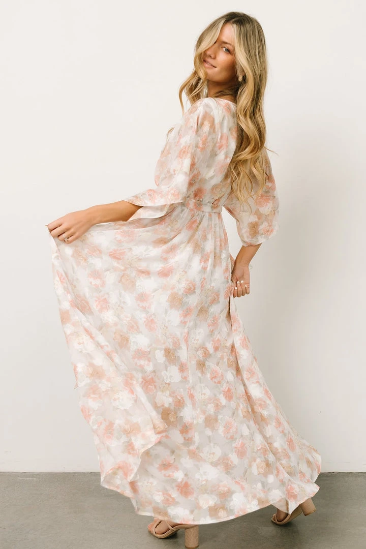 BB Custom Luca Jacquard Kimono Maxi Dress | Pastel Floral Dresses 5 BB Custom Luca Jacquard Kimono Maxi Dress | Pastel Floral Dresses