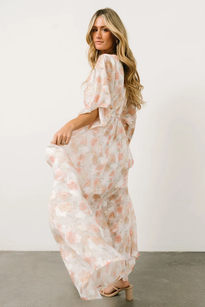 BB Custom Luca Jacquard Kimono Maxi Dress | Pastel Floral Dresses 6 BB Custom Luca Jacquard Kimono Maxi Dress | Pastel Floral Dresses