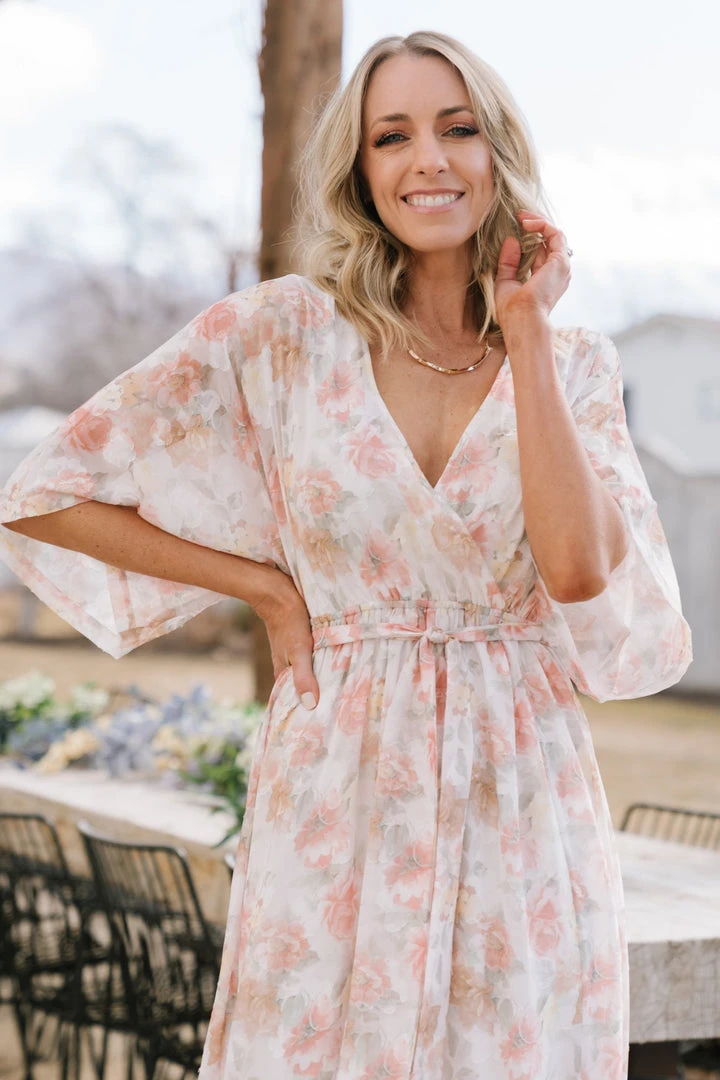 BB Custom Luca Jacquard Kimono Maxi Dress | Pastel Floral Dresses 9 BB Custom Luca Jacquard Kimono Maxi Dress | Pastel Floral Dresses