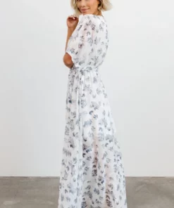 BB Custom Luca Jacquard Kimono Maxi Dress | Slate Blue Dresses