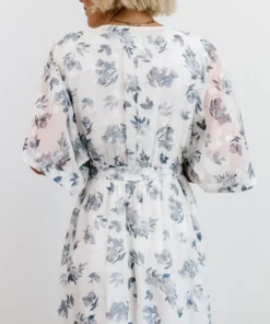 BB Custom Luca Jacquard Kimono Maxi Dress | Slate Blue Dresses