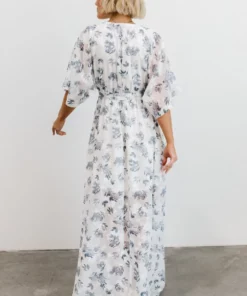 BB Custom Luca Jacquard Kimono Maxi Dress | Slate Blue Dresses