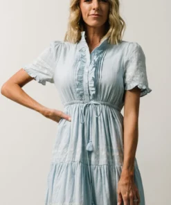 IL Lucy Button Front Midi Dress | Powder Blue Dresses