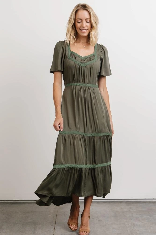 POL Lumi Tiered Maxi Dress | Dusty Green Dresses 3 POL Lumi Tiered Maxi Dress | Dusty Green Dresses
