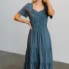 POL Lumi Tiered Maxi Dress | Slate