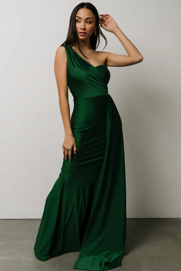 RR Dresses Lux One Shoulder Gown | Green 11 RR Dresses Lux One Shoulder Gown | Green
