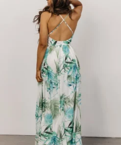 RR Dresses Lyla V Neck Maxi Dress | Green Multi Print