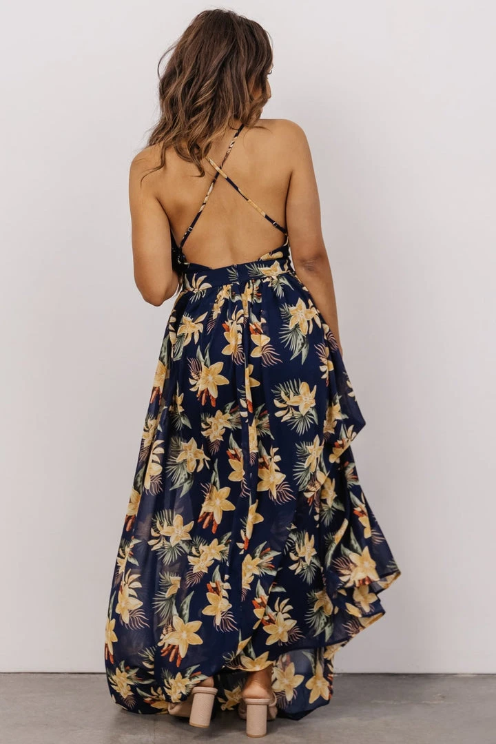 RR Lyla V Neck Maxi Dress | Navy + Gold Multi Floral 6 RR Lyla V Neck Maxi Dress | Navy + Gold Multi Floral