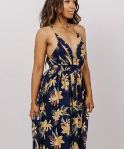 RR Lyla V Neck Maxi Dress | Navy + Gold Multi Floral 8 RR Lyla V Neck Maxi Dress | Navy + Gold Multi Floral