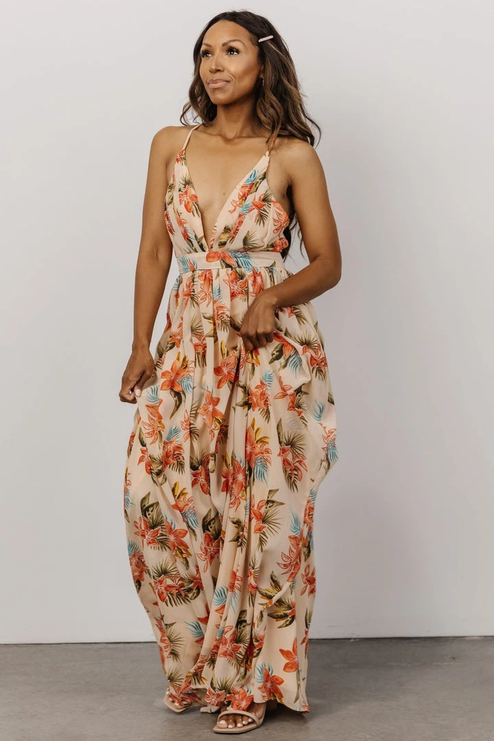 RR Lyla V Neck Maxi Dress | Tropical Floral Dresses 1 RR Lyla V Neck Maxi Dress | Tropical Floral Dresses