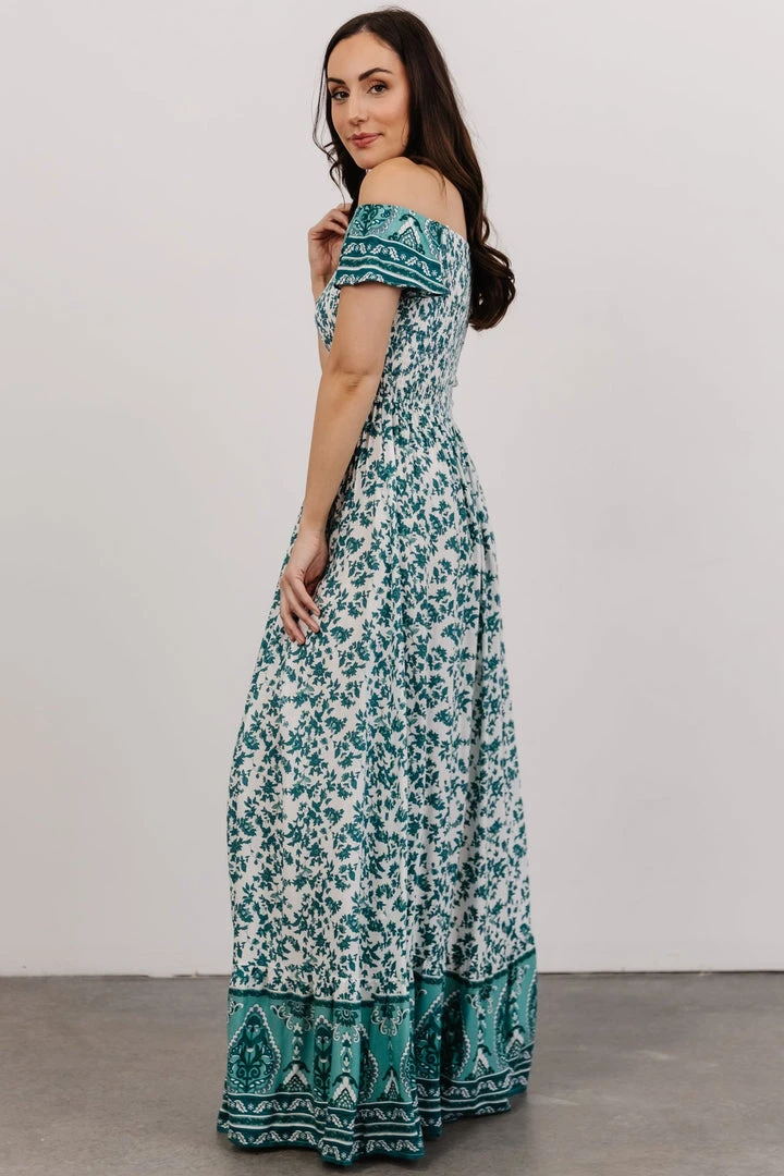 DD Dresses Mae Off Shoulder Maxi Dress | Teal Floral 4 DD Dresses Mae Off Shoulder Maxi Dress | Teal Floral