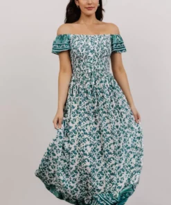 DD Dresses Mae Off Shoulder Maxi Dress | Teal Floral 10 DD Dresses Mae Off Shoulder Maxi Dress | Teal Floral