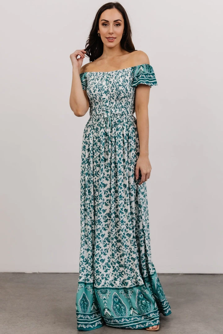 DD Dresses Mae Off Shoulder Maxi Dress | Teal Floral 6 DD Dresses Mae Off Shoulder Maxi Dress | Teal Floral