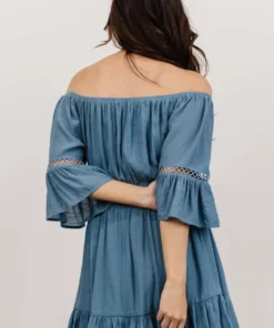 Magnolia Off Shoulder Mini Dress | French Blue 10 Magnolia Off Shoulder Mini Dress | French Blue