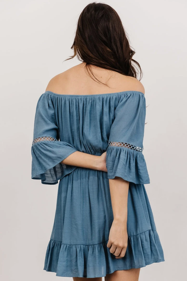 Magnolia Off Shoulder Mini Dress | French Blue 4 Magnolia Off Shoulder Mini Dress | French Blue