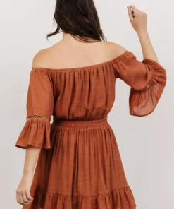 Dresses Magnolia Off Shoulder Mini Dress | Terracotta