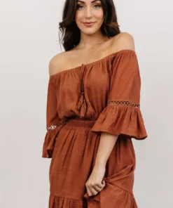 Dresses Magnolia Off Shoulder Mini Dress | Terracotta