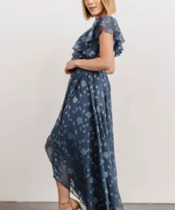 BB Custom Dresses Marion Jacquard Ruffle Maxi Dress | Pacific Blue 15 BB Custom Dresses Marion Jacquard Ruffle Maxi Dress | Pacific Blue