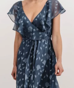 BB Custom Dresses Marion Jacquard Ruffle Maxi Dress | Pacific Blue 20 BB Custom Dresses Marion Jacquard Ruffle Maxi Dress | Pacific Blue