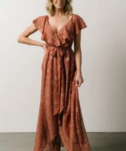 BB Custom Marion Jacquard Ruffle Maxi Dress | Rosy Brown Dresses 17 BB Custom Marion Jacquard Ruffle Maxi Dress | Rosy Brown Dresses