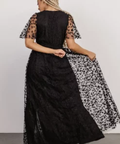 BB Custom Marseille Embossed Maxi Dress | Black