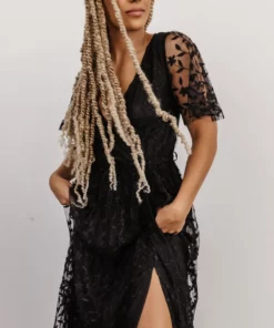 BB Custom Marseille Embossed Maxi Dress | Black