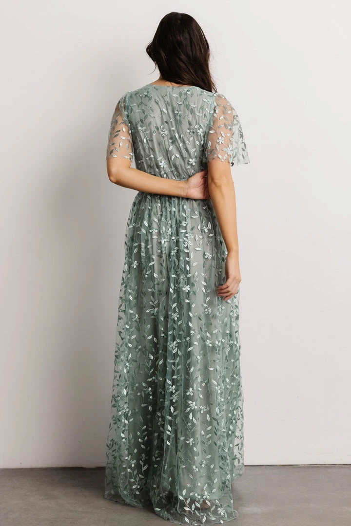 BB Custom Marseille Embossed Maxi Dress | Eucalyptus Dresses 10 BB Custom Marseille Embossed Maxi Dress | Eucalyptus Dresses