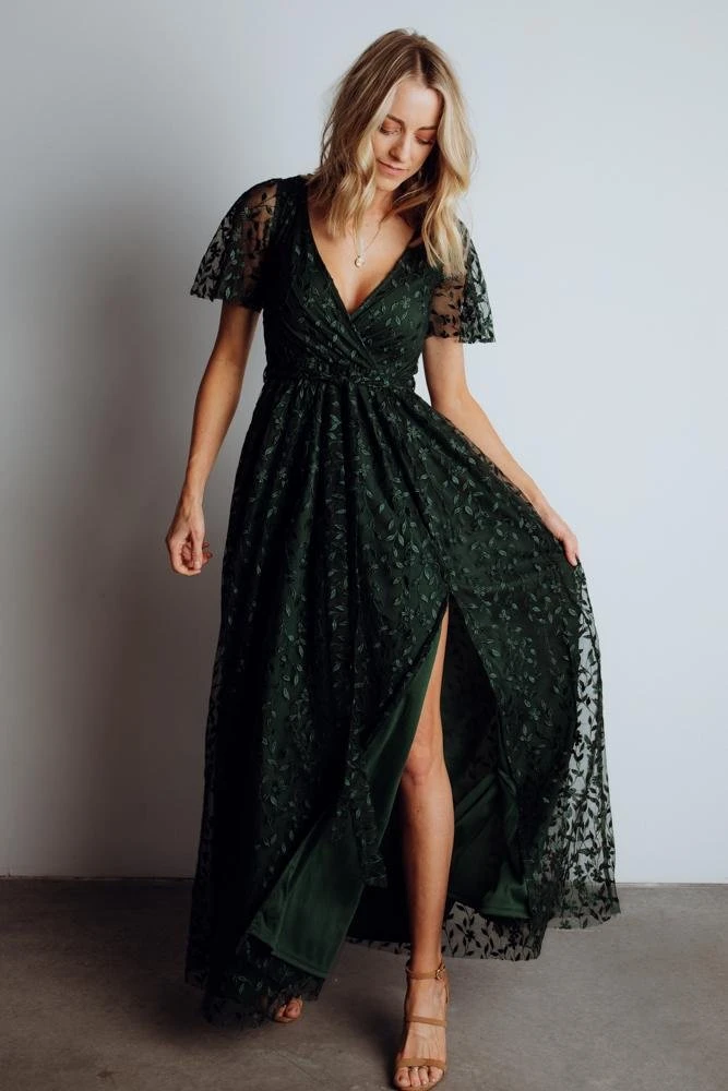 BB Custom Marseille Embossed Maxi Dress | Green 4 BB Custom Marseille Embossed Maxi Dress | Green