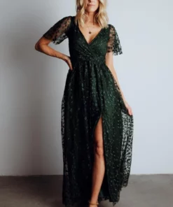 BB Custom Marseille Embossed Maxi Dress | Green 18 BB Custom Marseille Embossed Maxi Dress | Green