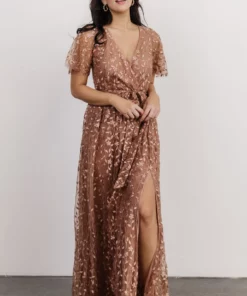BB Custom Marseille Embossed Maxi Dress | Nude Rose