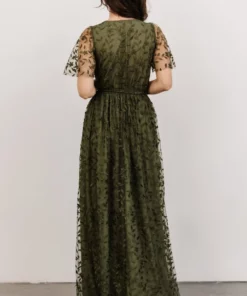 BB Custom Marseille Embossed Maxi Dress | Olive 10 BB Custom Marseille Embossed Maxi Dress | Olive